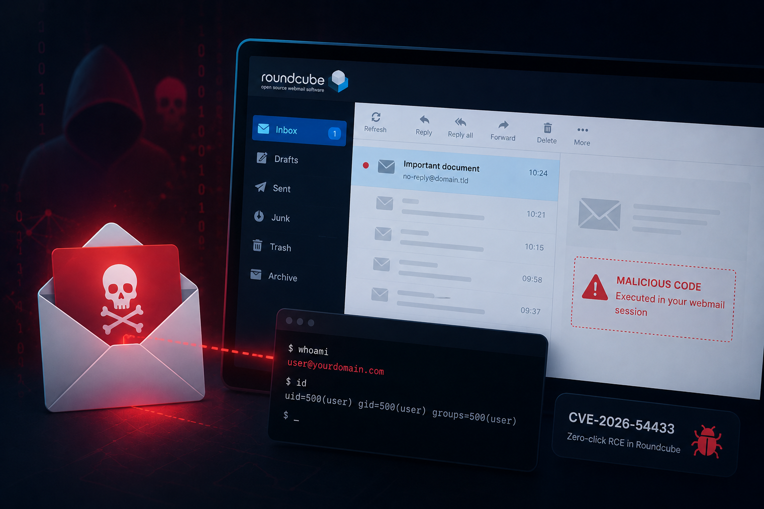 Vulnerabilitate „zero-click" în Roundcube: un simplu email îți putea compromite webmailul. cPanel a livrat patch-ul în 9 zile